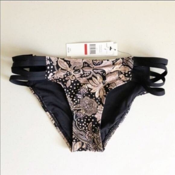 CARMEN MARC VALVO Strappy Brown Black Two Piece Tankini Paisley Printed Swimsuit - Picture 5 of 7